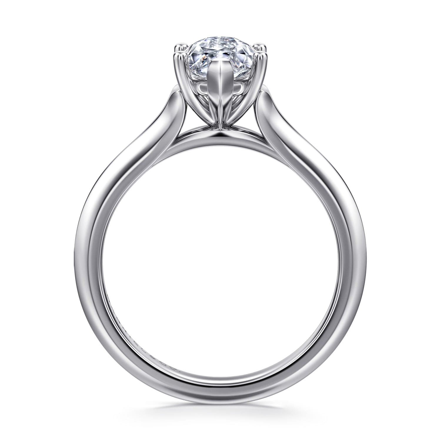 Ellis - 14K White Gold Marquise Shape Diamond Engagement Ring - Shot 2