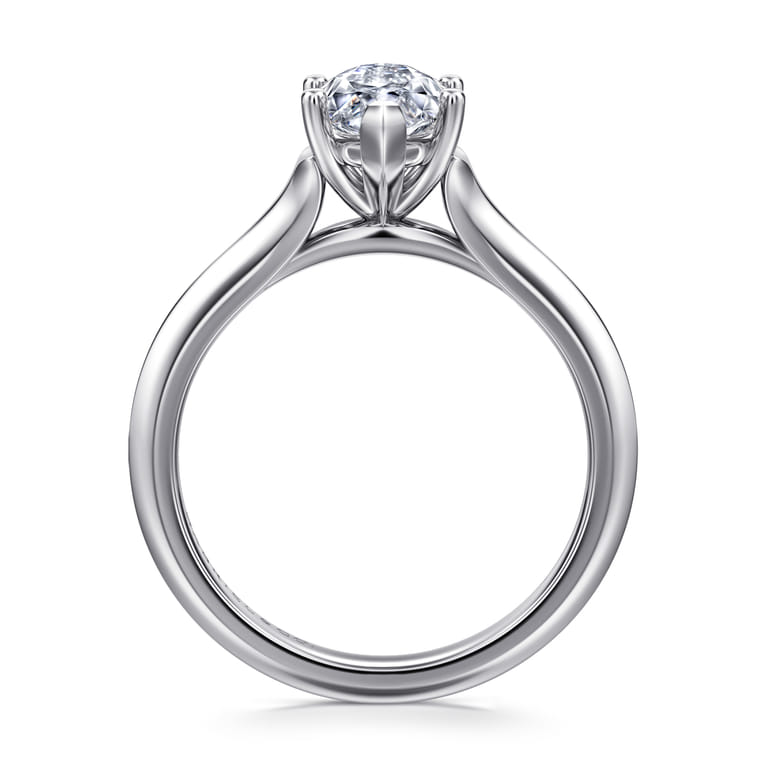 Ellis - 14K White Gold Marquise Shape Diamond Engagement Ring - Shot 2