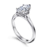 Ellis - 14K White Gold Marquise Shape Diamond Engagement Ring