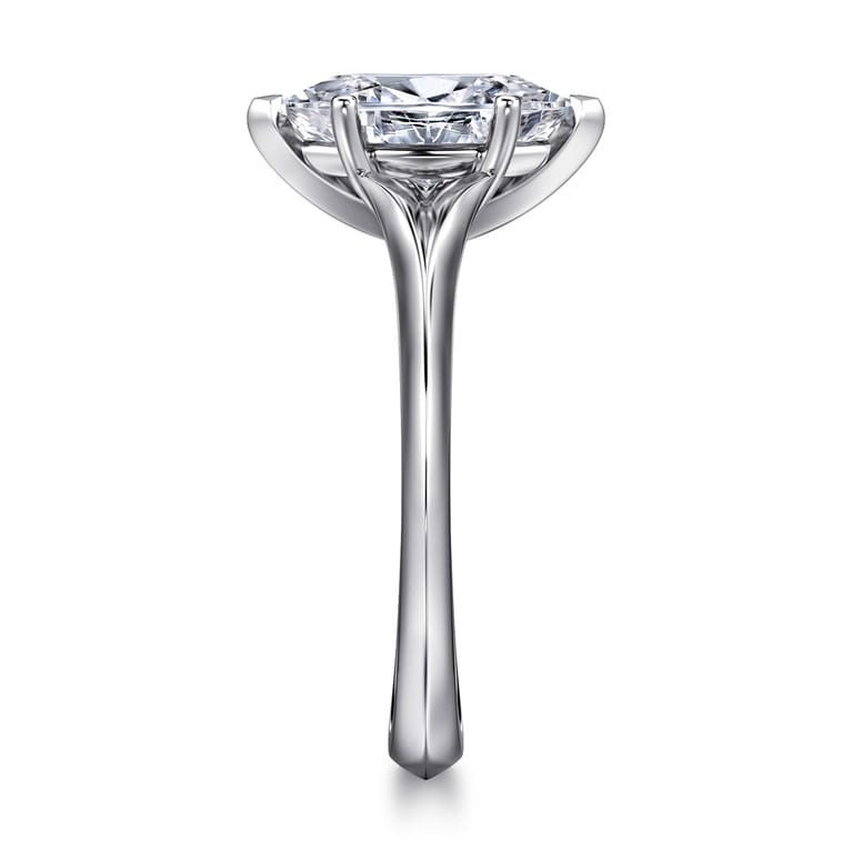 Ellis - 14K White Gold Marquise Shape Diamond Engagement Ring - Shot 4