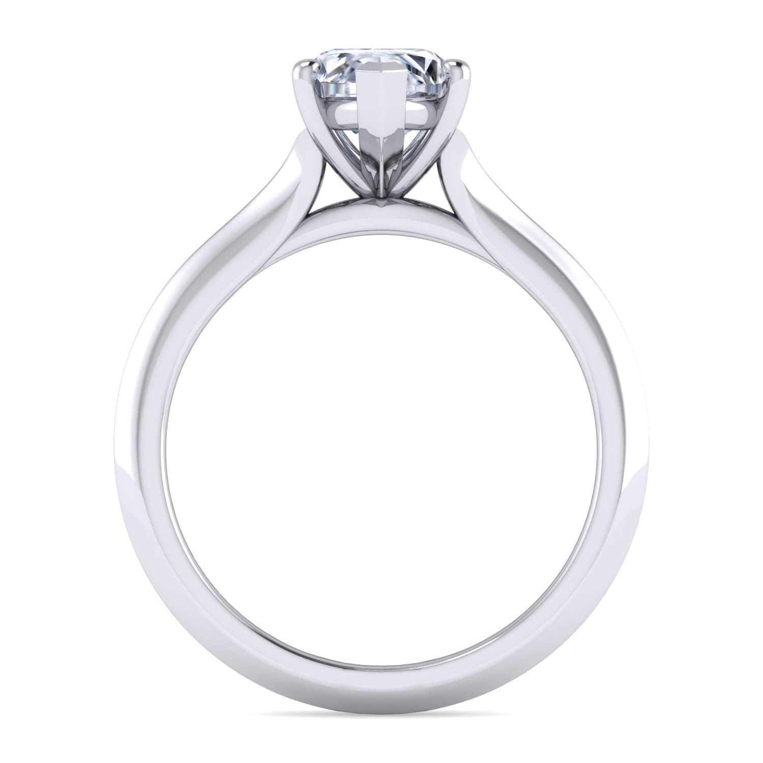 Ellis - 14K White Gold Marquise Shape Diamond Engagement Ring - Shot 2