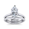 Ellis - 14K White Gold Marquise Shape Diamond Engagement Ring