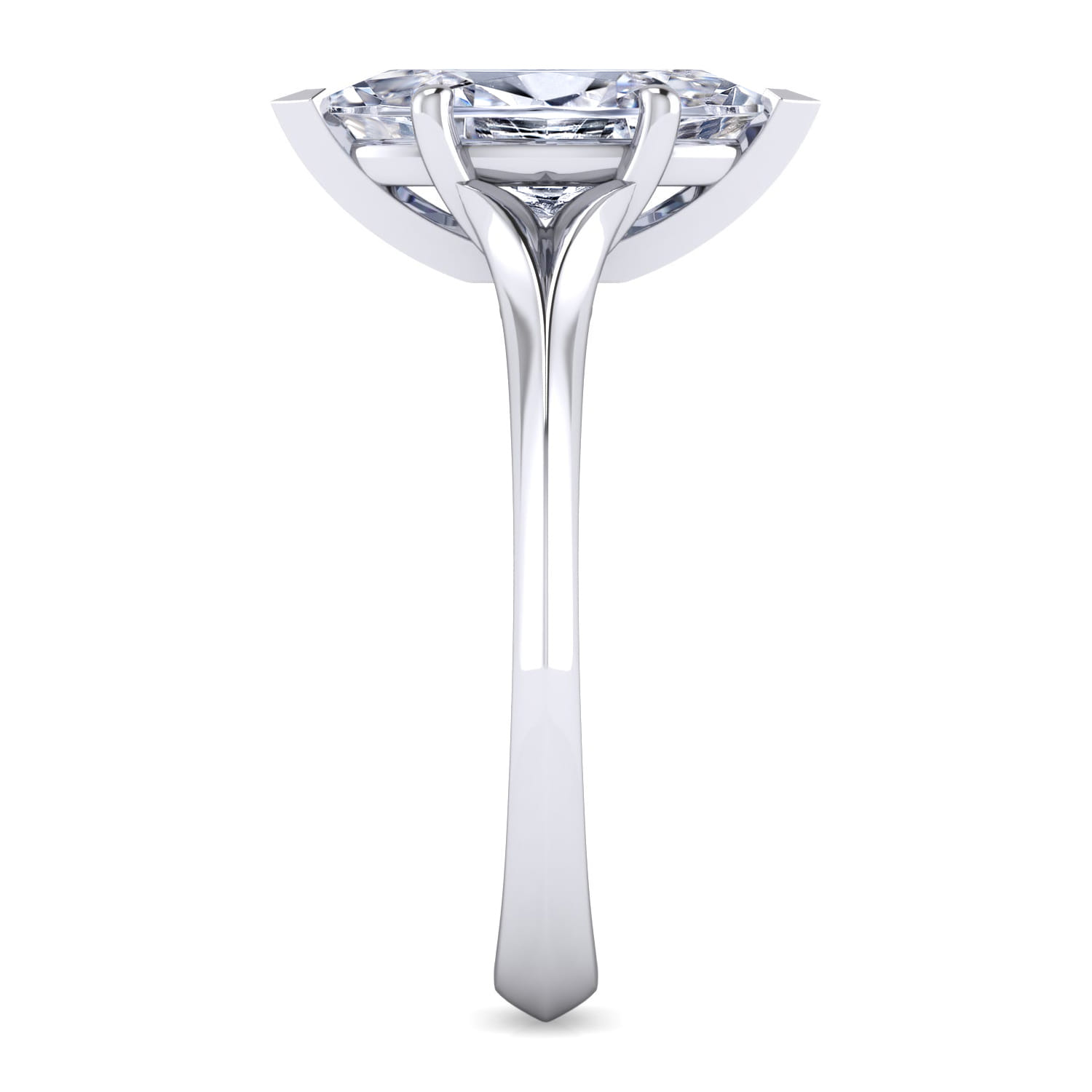 Ellis - 14K White Gold Marquise Shape Diamond Engagement Ring - Shot 5