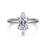 Ali - 14K White Gold Marquise Shape Diamond Engagement Ring