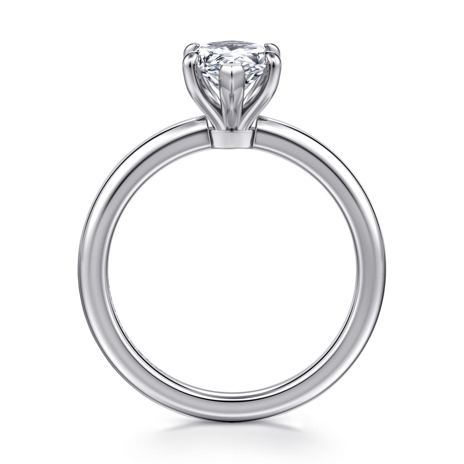 Ali - 14K White Gold Marquise Shape Diamond Engagement Ring - Shot 2