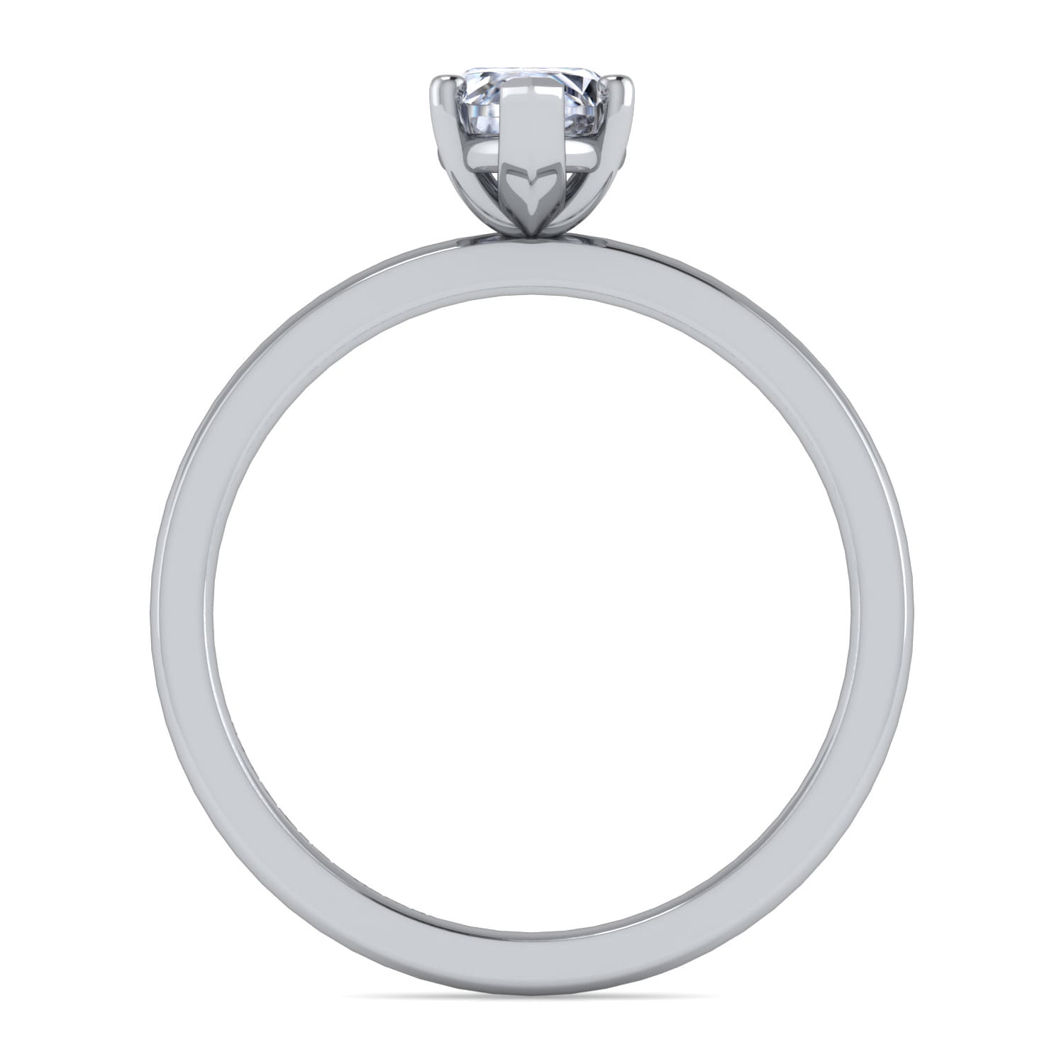 Paula - 14K White Gold Marquise Shape Diamond Engagement Ring - Shot 2