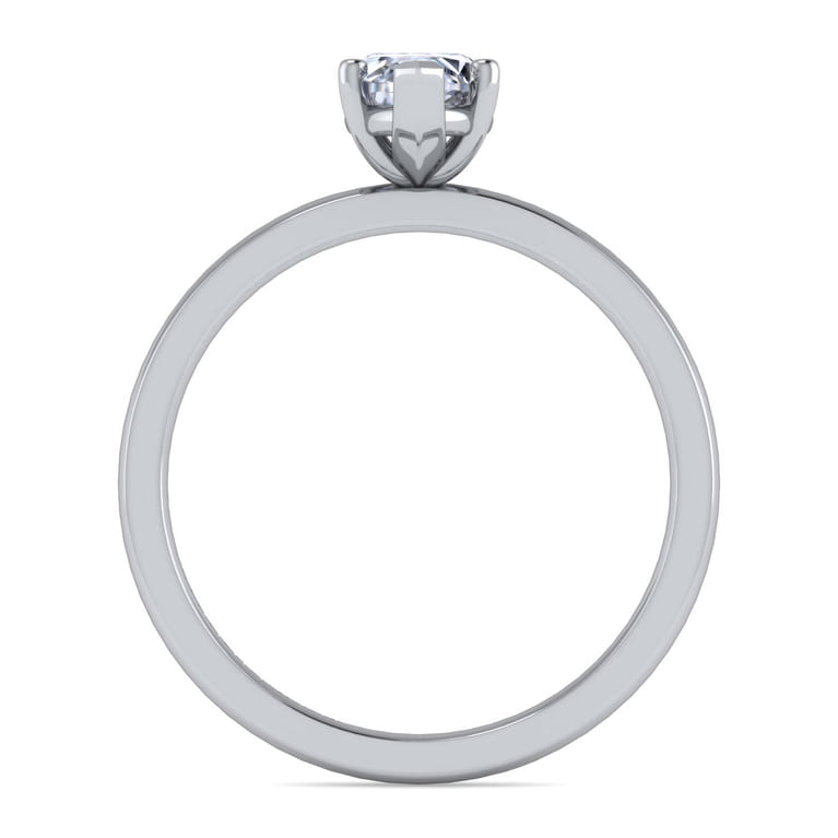 Paula - 14K White Gold Marquise Shape Diamond Engagement Ring - Shot 2