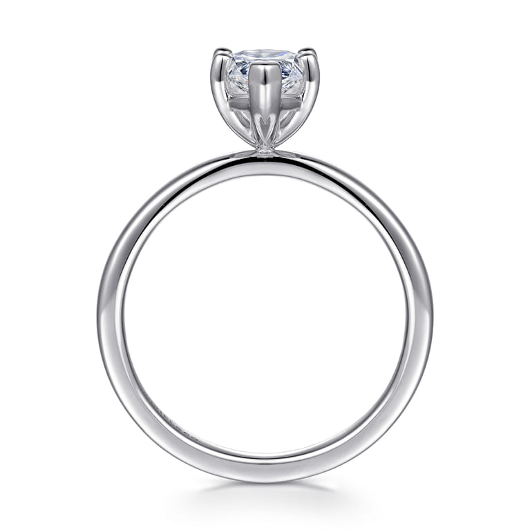 Paula - 14K White Gold Marquise Shape Diamond Engagement Ring - Shot 2