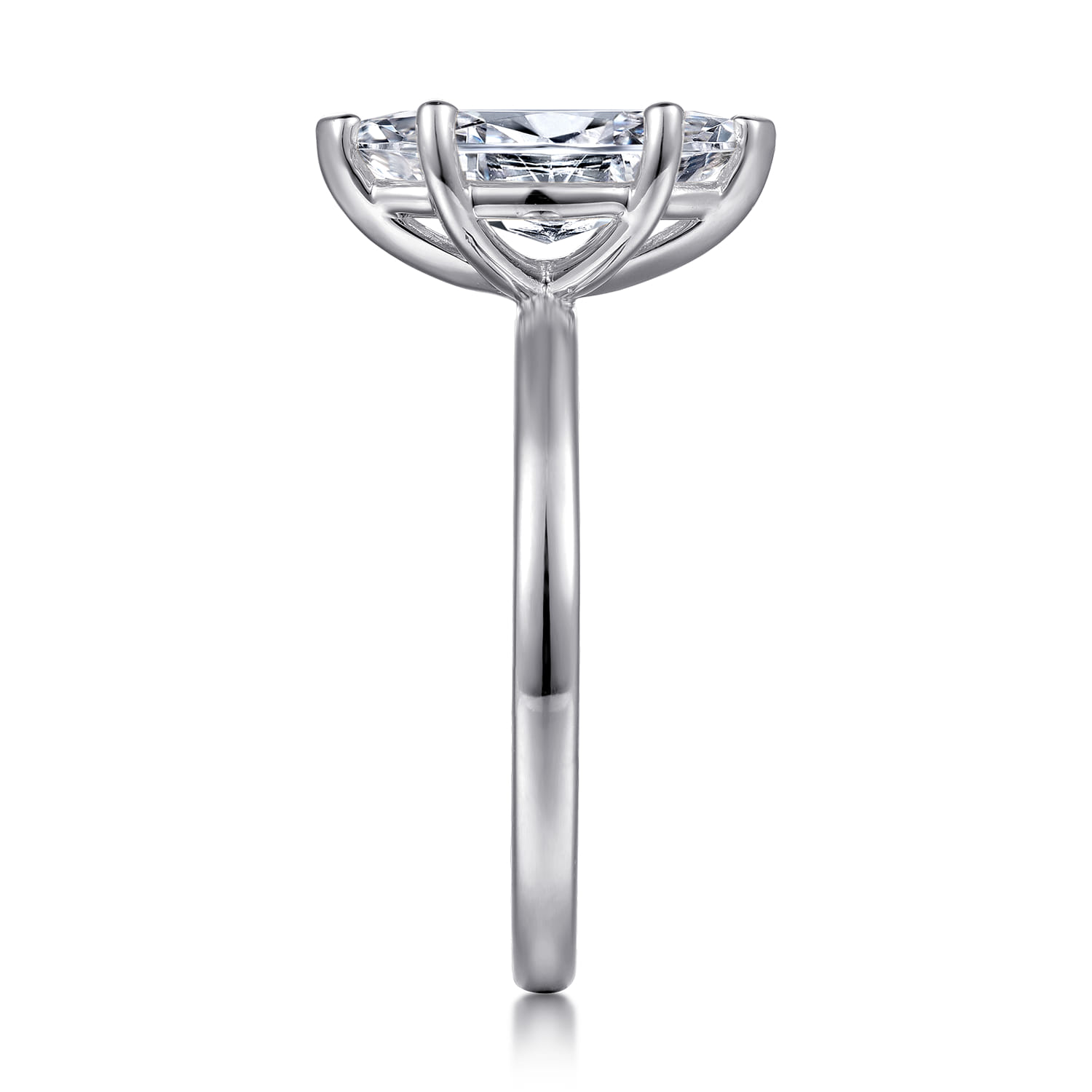 Paula - 14K White Gold Marquise Shape Diamond Engagement Ring - Shot 5