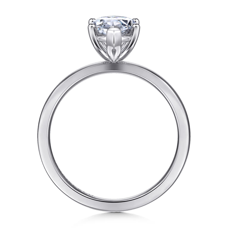 Paula - 14K White Gold Marquise Shape Diamond Engagement Ring - Shot 2