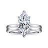 Paula - 14K White Gold Marquise Shape Diamond Engagement Ring