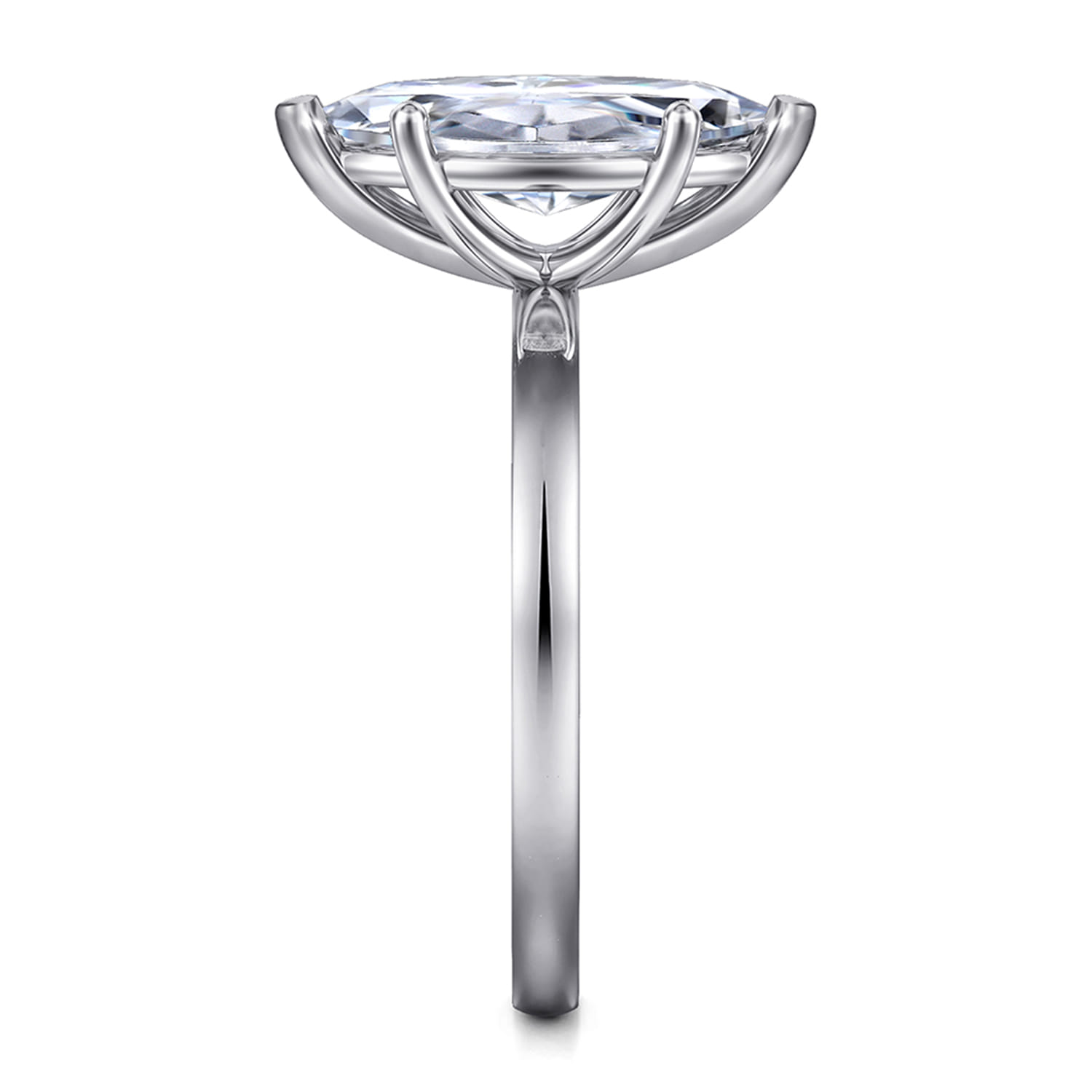 Paula - 14K White Gold Marquise Shape Diamond Engagement Ring - Shot 5