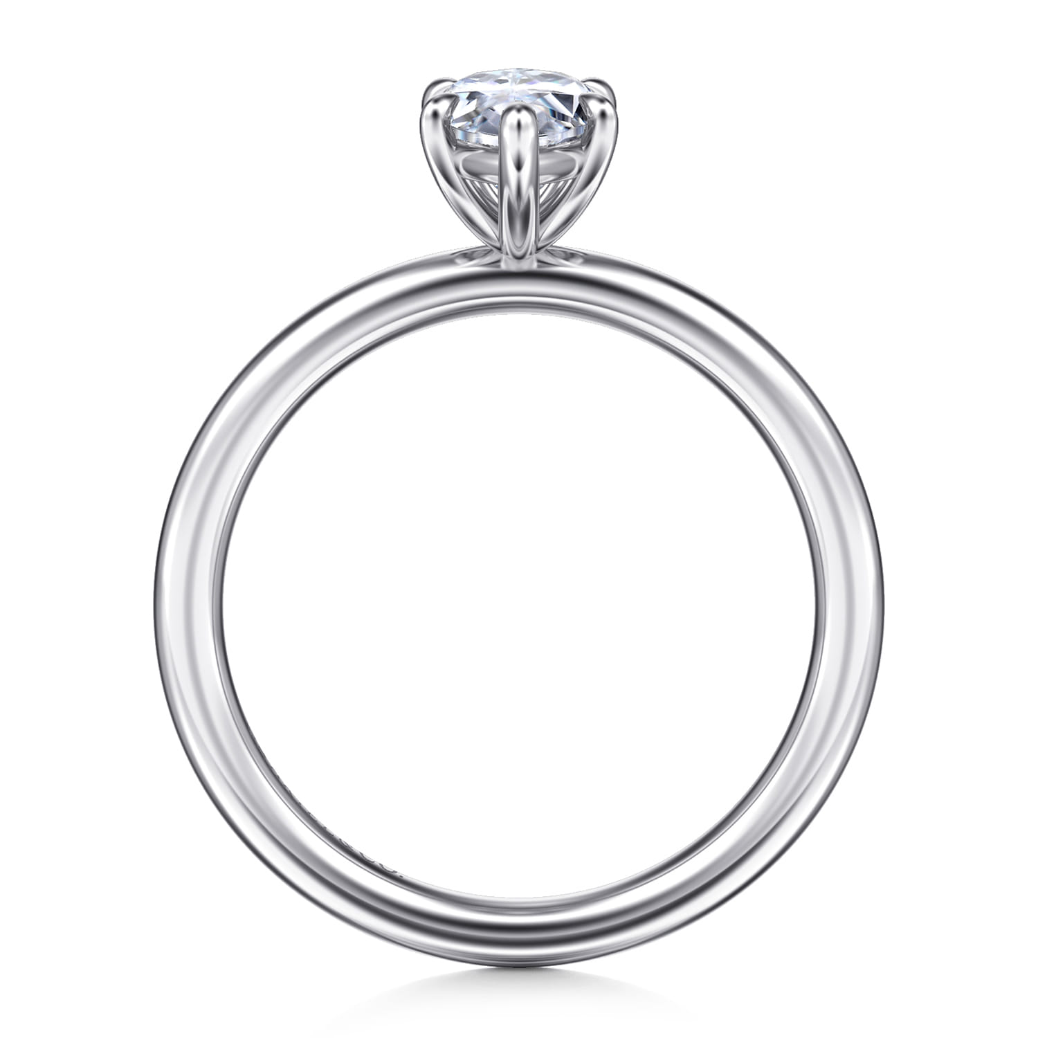 Lark - 14K White Gold Marquise Shape Solitaire Engagement Ring - Shot 2