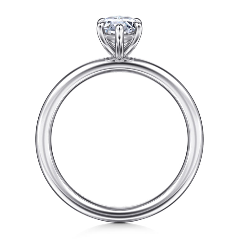 Lark - 14K White Gold Marquise Shape Solitaire Engagement Ring - Shot 2