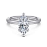 Lark - 14K White Gold Marquise Shape Solitaire Engagement Ring