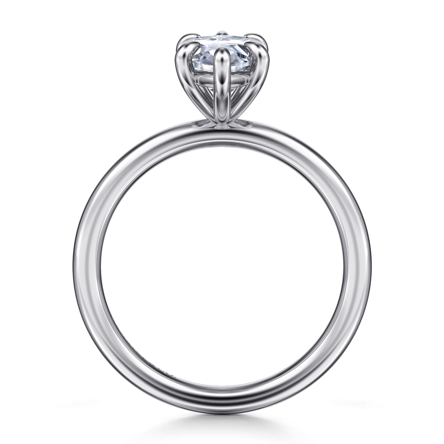 Lark - 14K White Gold Marquise Shape Solitaire Engagement Ring - Shot 2
