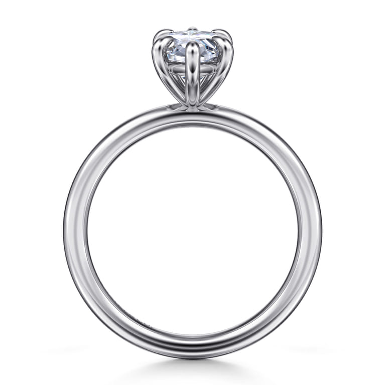 Lark - 14K White Gold Marquise Shape Solitaire Engagement Ring - Shot 2