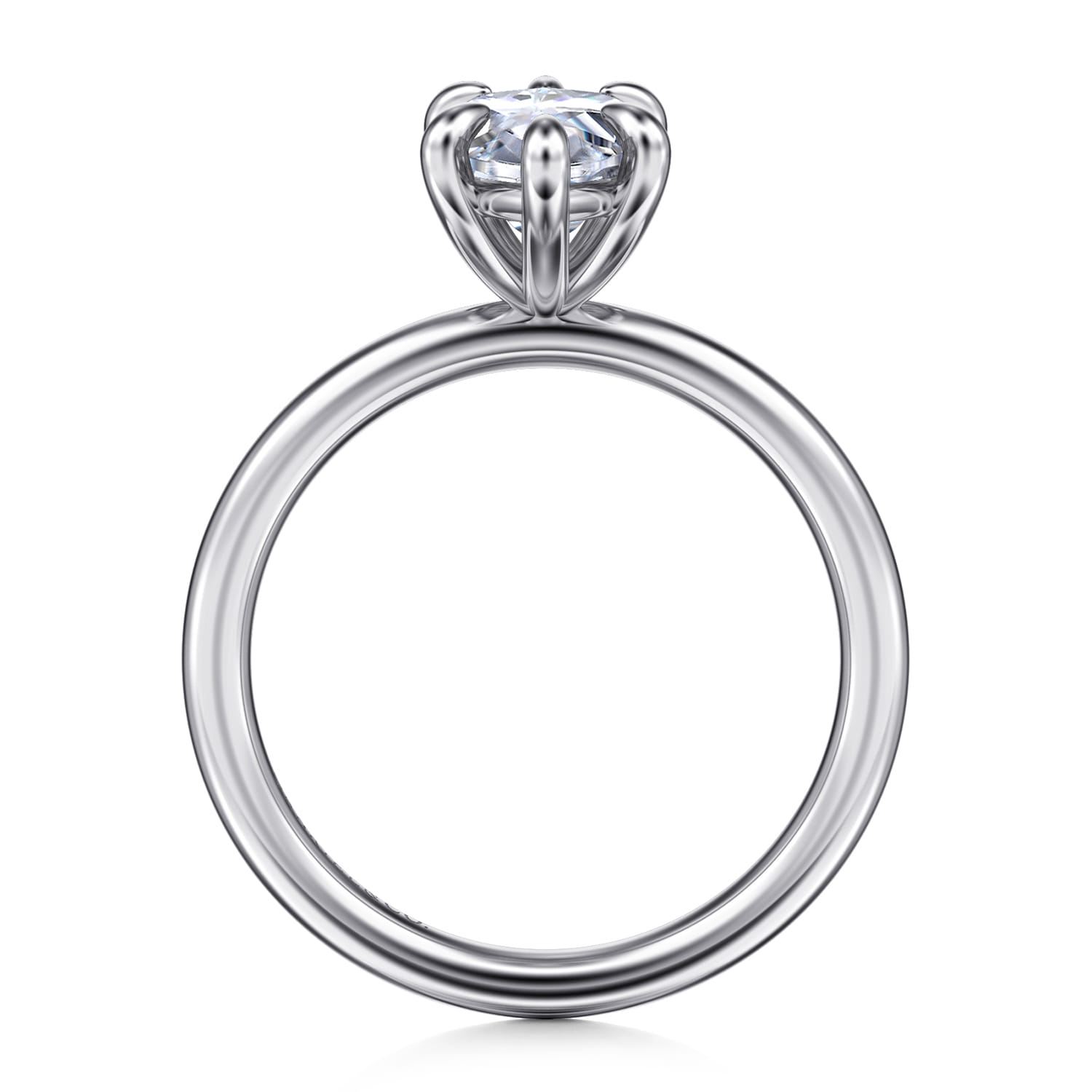 Lark - 14K White Gold Marquise Shape Solitaire Engagement Ring - Shot 2