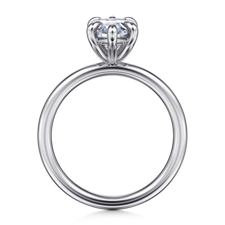 Lark - 14K White Gold Marquise Shape Solitaire Engagement Ring - Shot 2