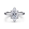 Emma - 14K White Gold Marquise Shape Solitaire Engagement Ring