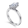 Emma - 14K White Gold Marquise Shape Solitaire Engagement Ring