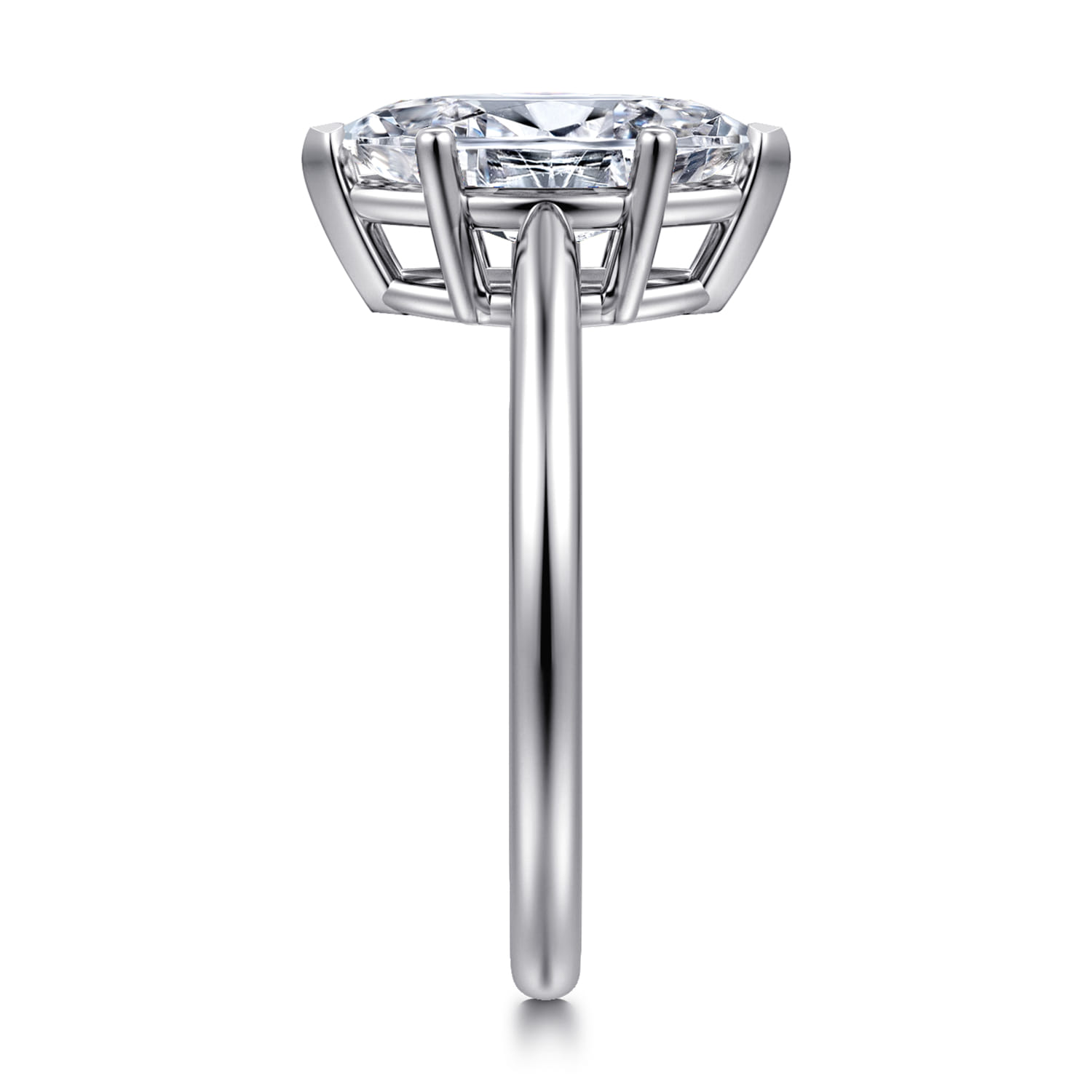 Anushka - 14K White Gold Marquise Shape Solitaire Diamond Engagement Ring - Shot 4