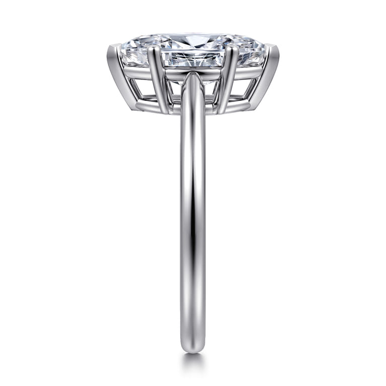 Anushka - 14K White Gold Marquise Shape Solitaire Diamond Engagement Ring - Shot 4