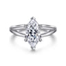 Annie - 14K White Gold Split Shank Marquise Shape Diamond Engagement Ring