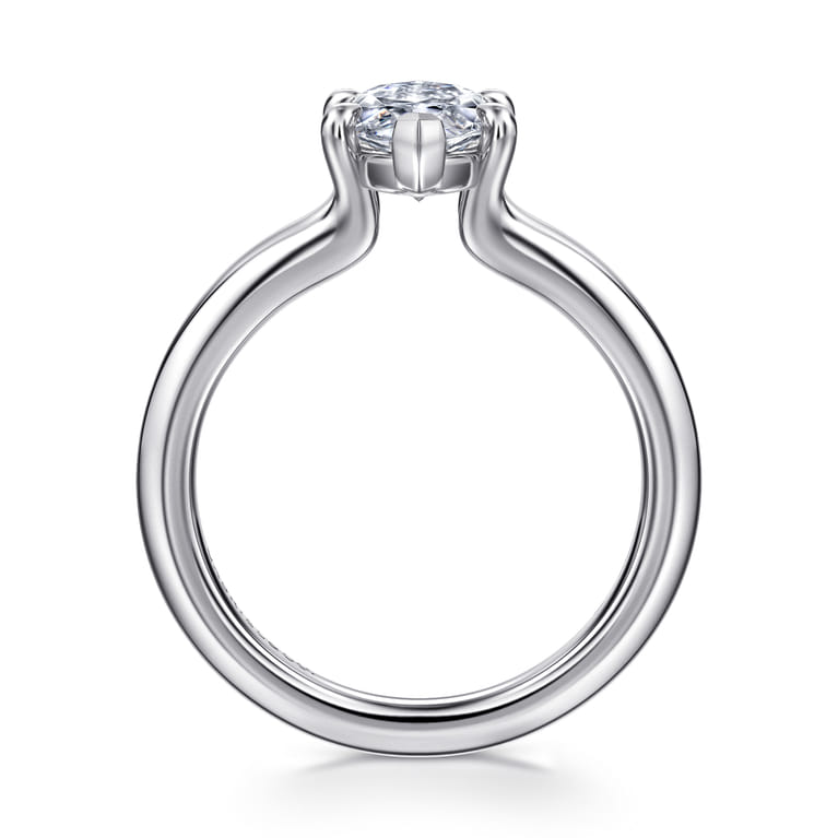 Annie - 14K White Gold Split Shank Marquise Shape Diamond Engagement Ring - Shot 2