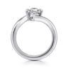 Rosette - 14K White Gold Compass Prong Bypass Marquise Shape Diamond Engagement Ring