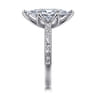 Amidala - Vintage Inspired 14K White Gold Marquise Shape Solitaire Diamond Engagement Ring