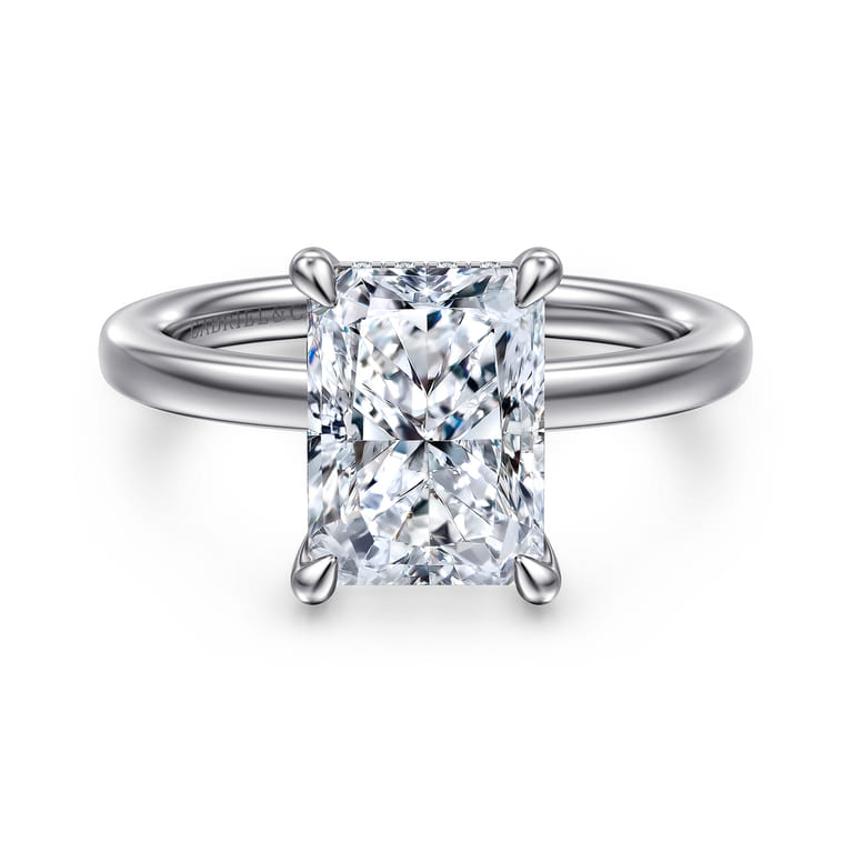 Austria - 14K White Gold Radiant Cut Diamond Engagement Ring - Shot 1