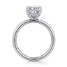 Elia - 14K White Gold Solitaire Oval Diamond Engagement Ring - 0.08 ct