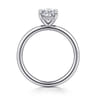 Elia - 14K White Gold Solitaire Oval Diamond Engagement Ring - 0.06 ct