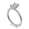 Elia - 14K White Gold Solitaire Oval Diamond Engagement Ring - 0.06 ct
