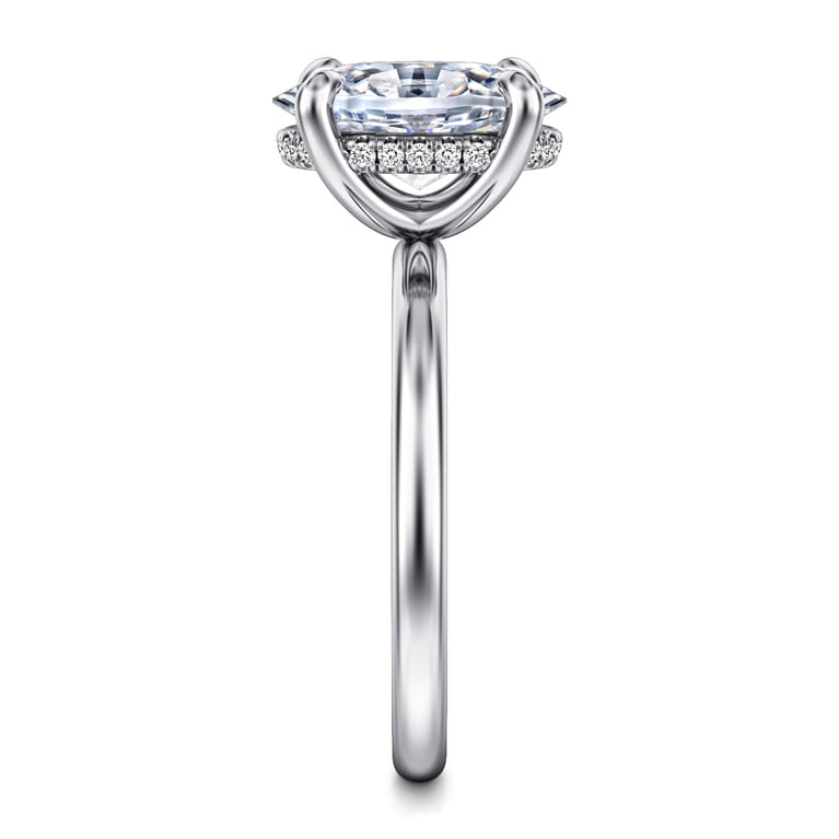 Cari - 14K White Gold Oval Diamond Engagement Ring - 0.08 ct - Shot 5