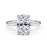 Cari - 14K White Gold Oval Diamond Engagement Ring - 0.09 ct