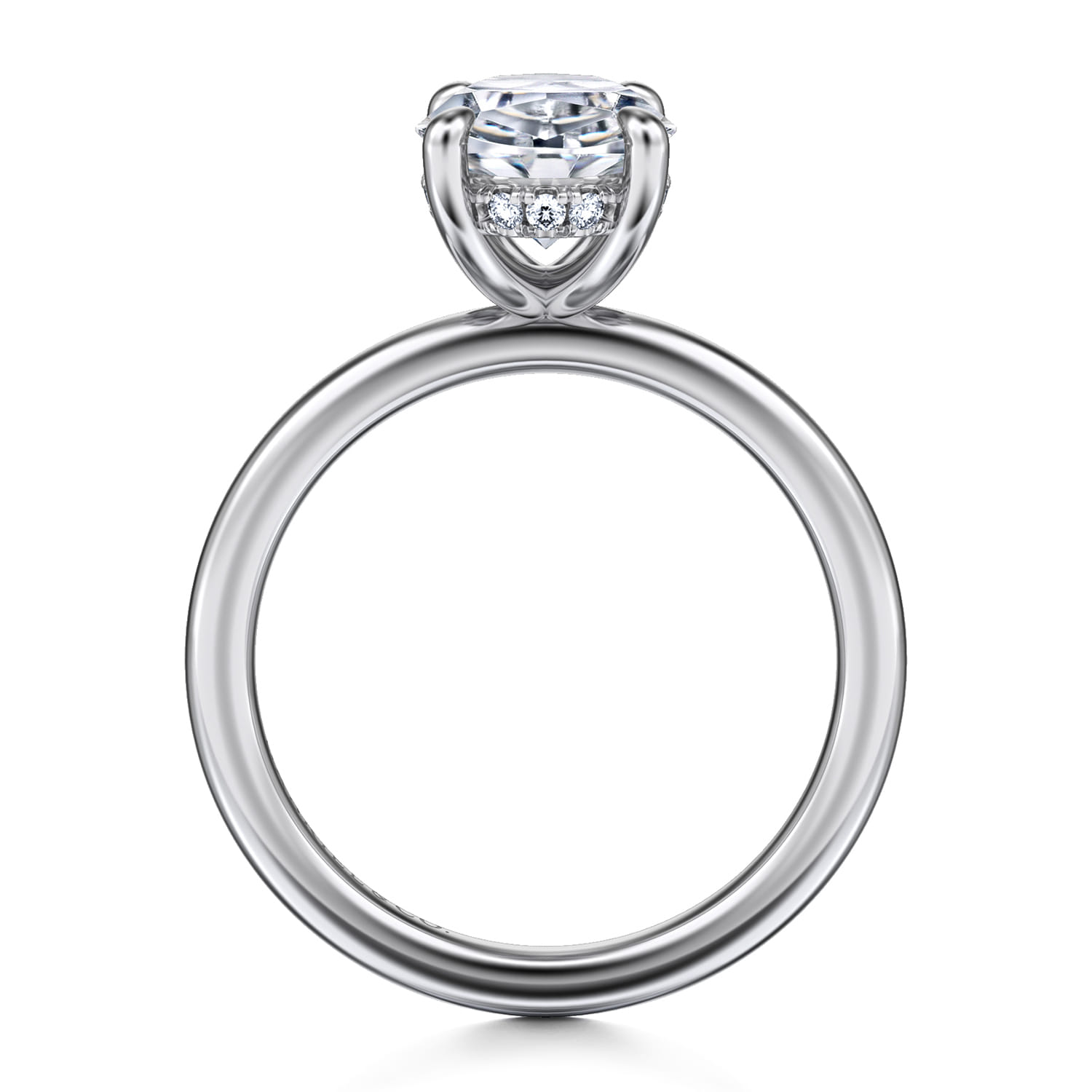 Cari - 14K White Gold Oval Diamond Engagement Ring - 0.09 ct - Shot 2