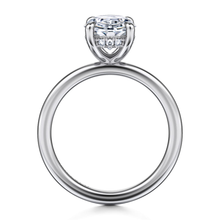 Cari - 14K White Gold Oval Diamond Engagement Ring - 0.09 ct - Shot 2