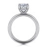 Cari - 14K White Gold Oval Diamond Engagement Ring - 0.09 ct