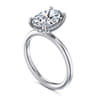 Cari - 14K White Gold Oval Diamond Engagement Ring - 0.09 ct