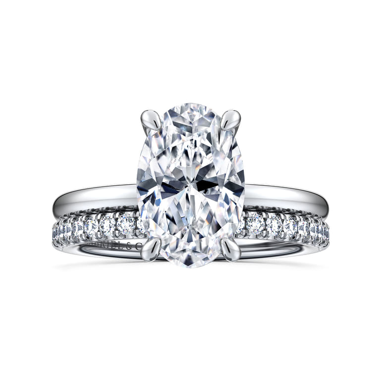 Cari - 14K White Gold Oval Diamond Engagement Ring - 0.09 ct - Shot 4