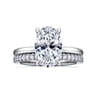 Cari - 14K White Gold Oval Diamond Engagement Ring - 0.09 ct