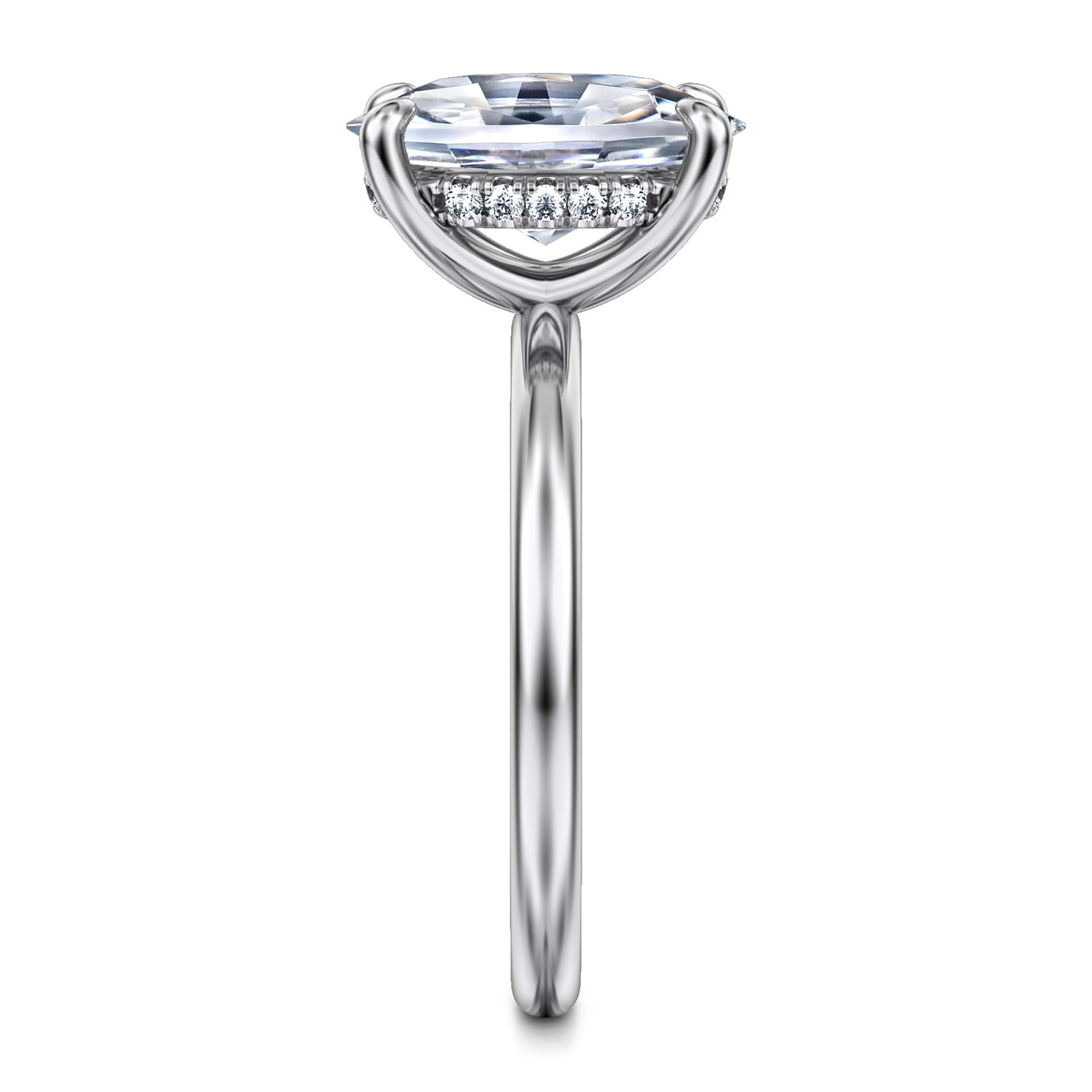 Cari - 14K White Gold Oval Diamond Engagement Ring - 0.09 ct - Shot 5