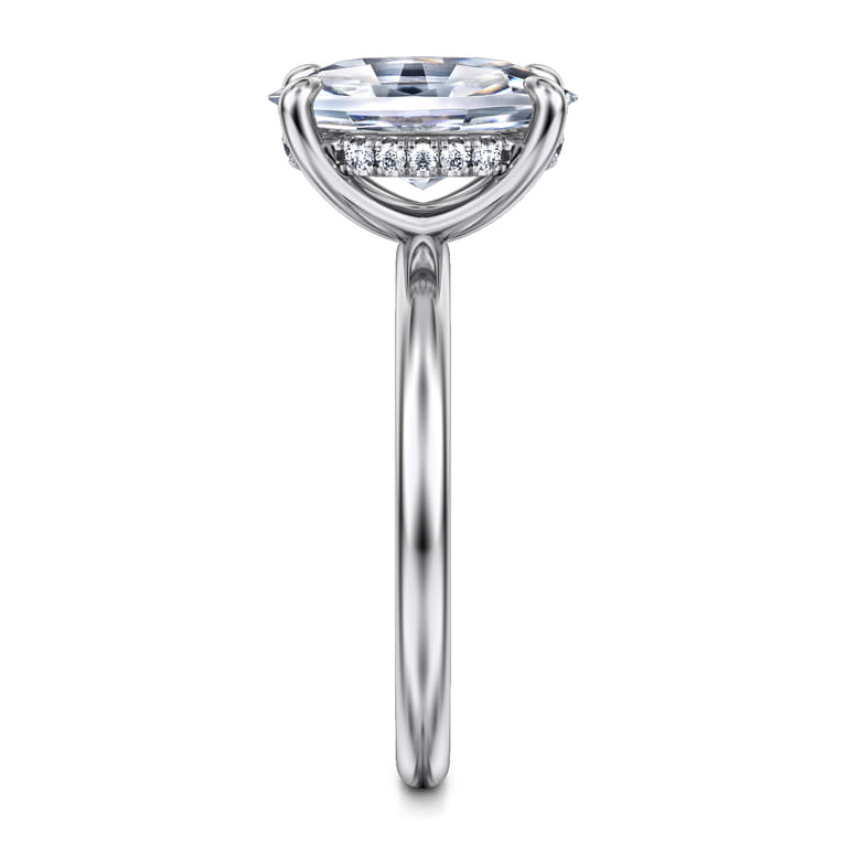 Cari - 14K White Gold Oval Diamond Engagement Ring - 0.09 ct - Shot 5