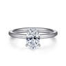 Cari - 14K White Gold Oval Diamond Engagement Ring - 0.06 ct
