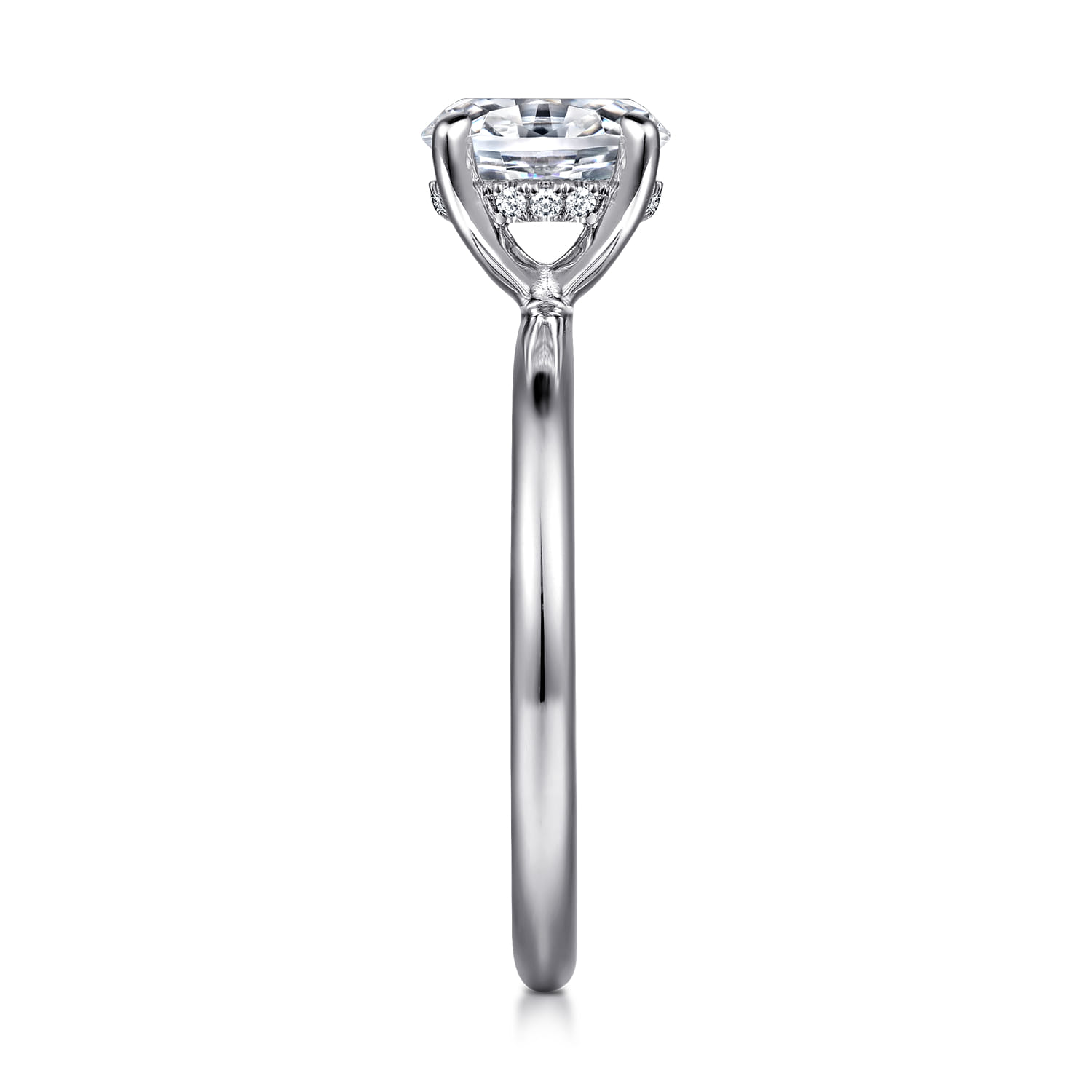 Cari - 14K White Gold Oval Diamond Engagement Ring - 0.06 ct - Shot 5