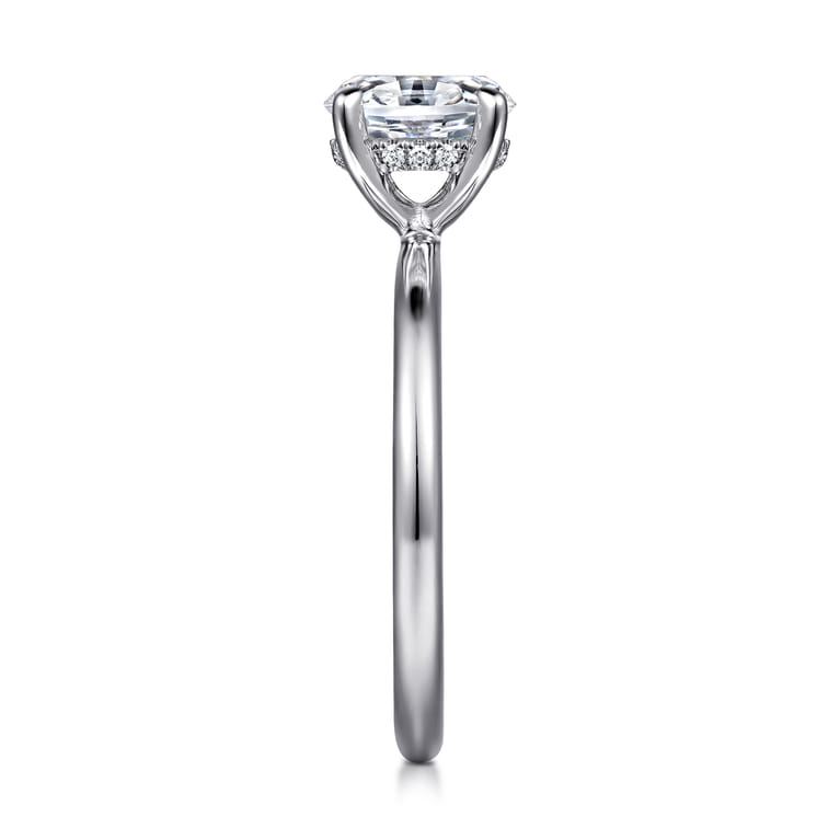 Cari - 14K White Gold Oval Diamond Engagement Ring - 0.06 ct - Shot 5