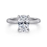 Cari - 14K White Gold Oval Diamond Engagement Ring - 0.06 ct