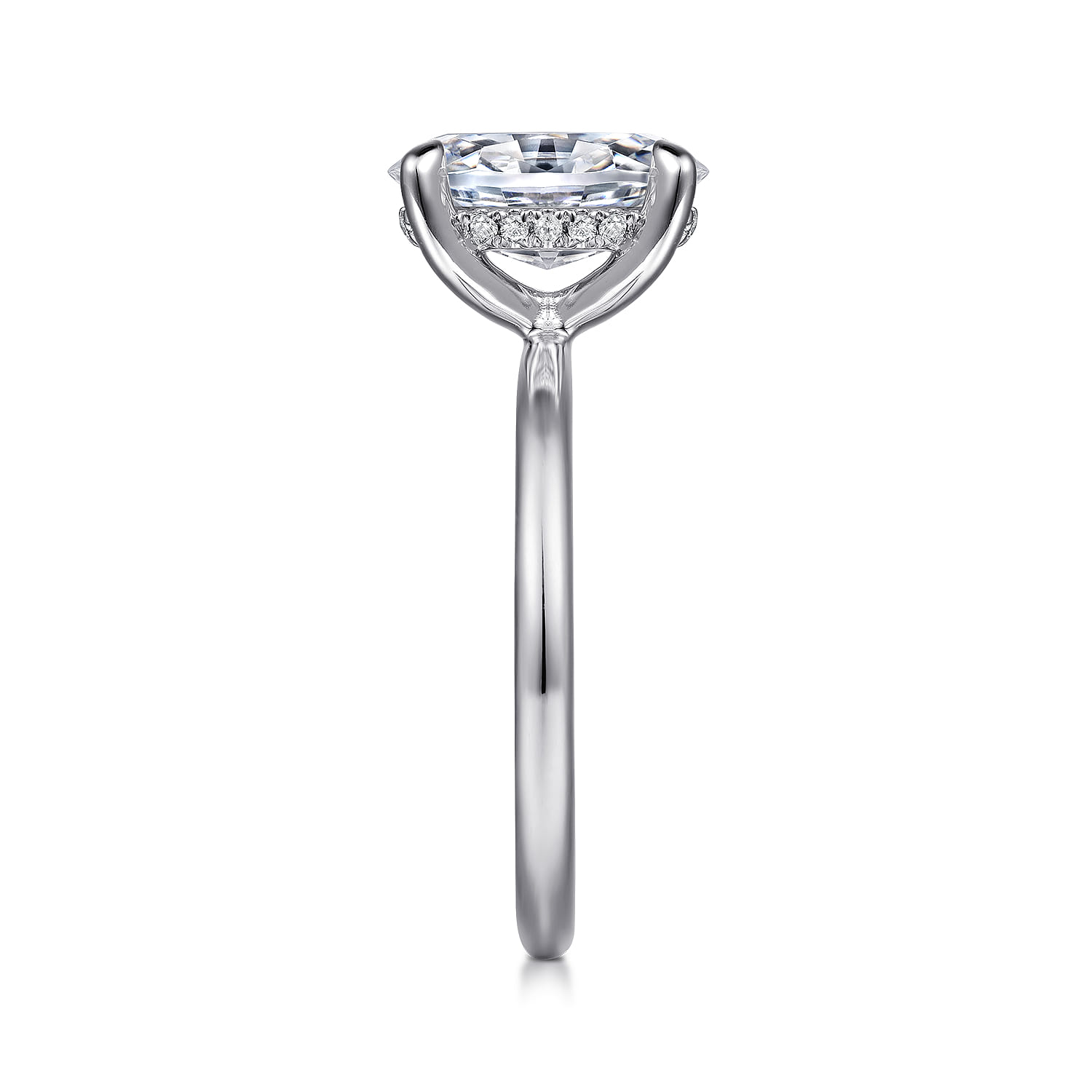 Cari - 14K White Gold Oval Diamond Engagement Ring - 0.07 ct - Shot 5